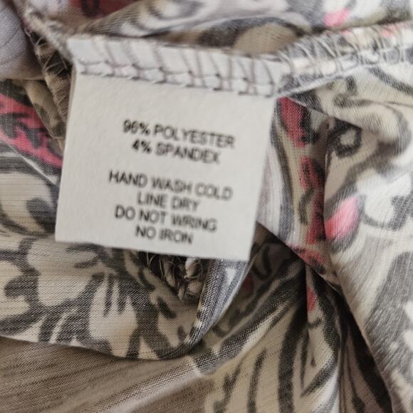 Grey and Pink Paisley Long Sleeve Oversized Dress Size Small - Picture 4 of 5